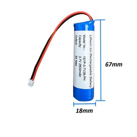 Seasider 3.7V 2600mAh Rechargeable Batteries Li-ion Battery with JST PH2.0 2Pin Connector for DIY Electronics Products, Toys, Lighting, Bluetooth Equipment-2pack
