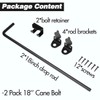 18 Inch Cane Bolt Heavy Duty Gate Drop Rod, Steel