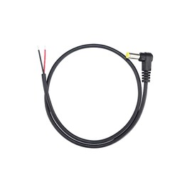 6Pcs 5.5mm x 2.1mm 90 Degree Right Angle DC Power Male Plug Jack to Bare Wire Open End Power Cable Cord for DC Power Supply Cable Repair