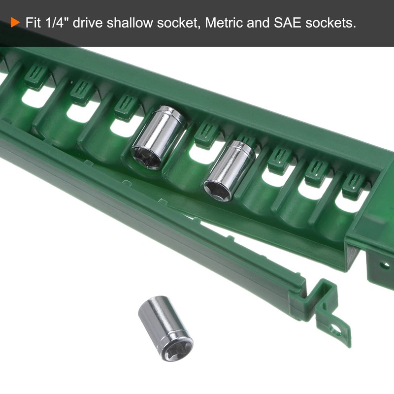 sourcing map Socket Organizer Box 3/8" Drive 10 Slots Portable