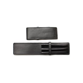 Ashlin Genuine Leather 'Eaton' Triple 3 Pen Case, Black[PEN07-18-01]