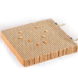 Cardboard Bird Toy-Interactive Foraging & Chewing, Paw Grinding Platform for African Greys, Eclectus, Quakers & More Medium to Large Birds. with Seeds & Treat Storage, Colorful Beads,Cage Attachment.