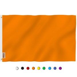 Anley Fly Breeze 3x5 Foot Solid Orange Flag - Vivid Color and Fade proof - Canvas Header and Double Stitched - Plain Orange Flags Polyester with Brass Grommets 3 X 5 Ft