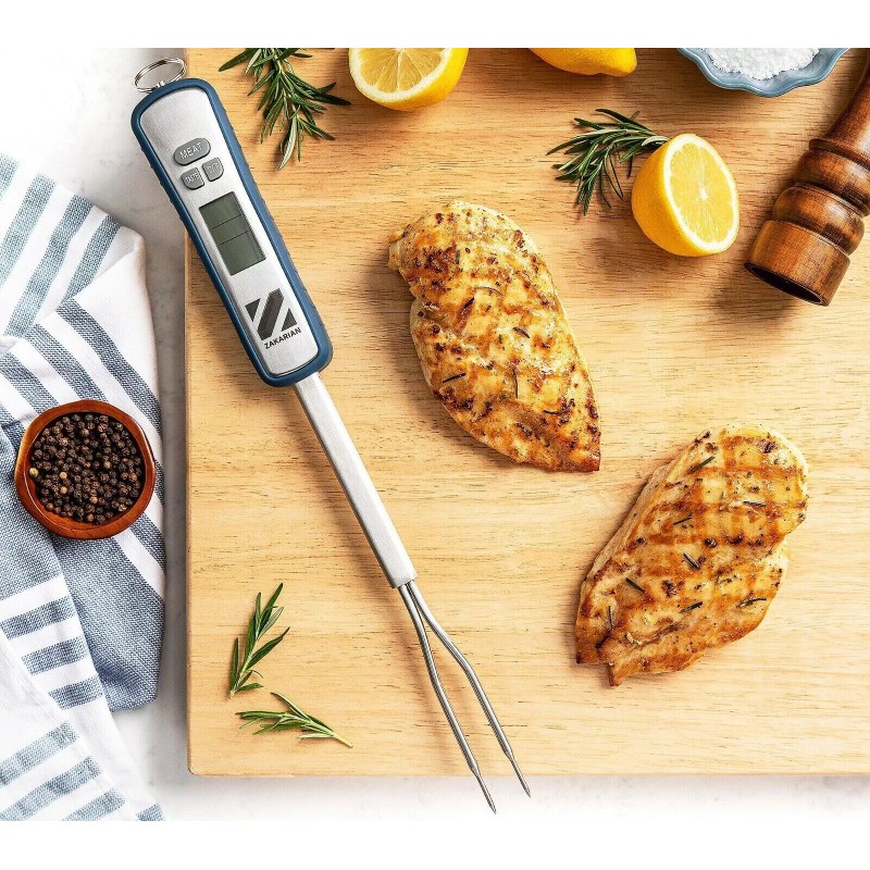 Zakarian Geoffrey Zakarian Barbecue Digital Fork Thermometer, K62415 - Blue