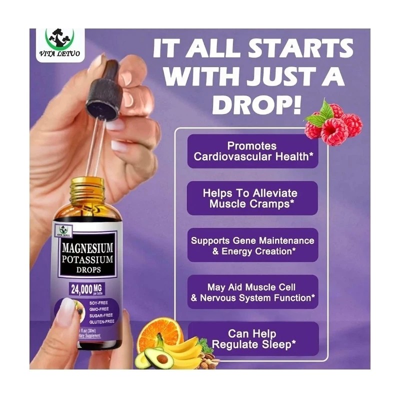 Mulittea Magnesium Potassium Liquid Drops 24,000 mg EXP: 10/2026