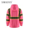 SMASYS Hi-Viz Thick Windproof Raincoat Pink Blazer Safety & Protective