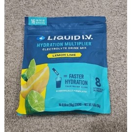 Liquid IV Hydration Multiplier, 16 Individual Serving Stick Packs Lemon Lime