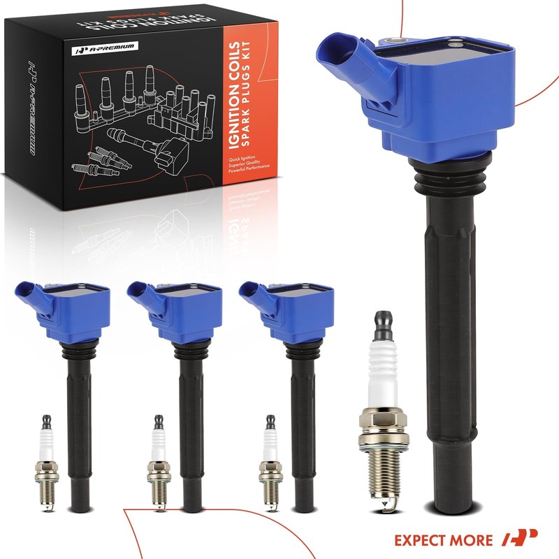 A-Premium (Blue) Set of 8 Ignition Coil Pack and Iridium