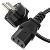 sonero Stromkabel Kaltgerätekabel 3 Polig, 5,0m, Schutzkontakt Schuko Stecker Netzstecker