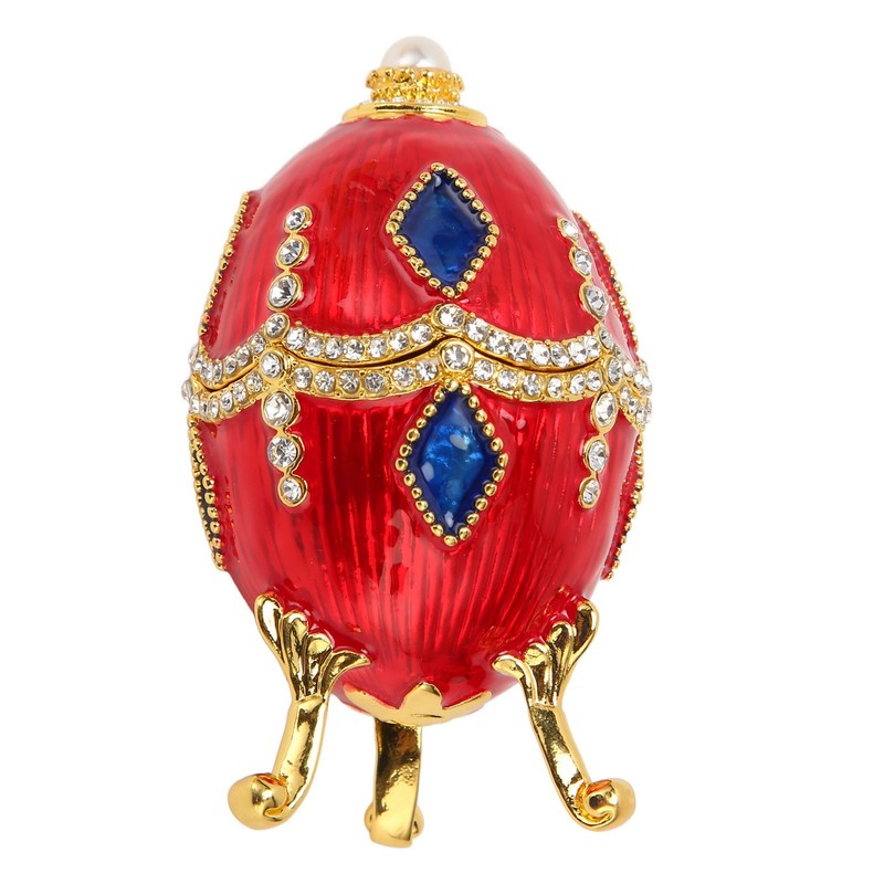 Egg Shaped Trinket Boxes Rhinestones Inlay Exquisite Jewelry Trinket Boxes