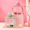 NUFR 24 Oz Square Transparent Water Bottle, Cute Portable Travel