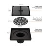 PHASAT Floor Drain Brass Contemporary 4 inches Square with Removable
