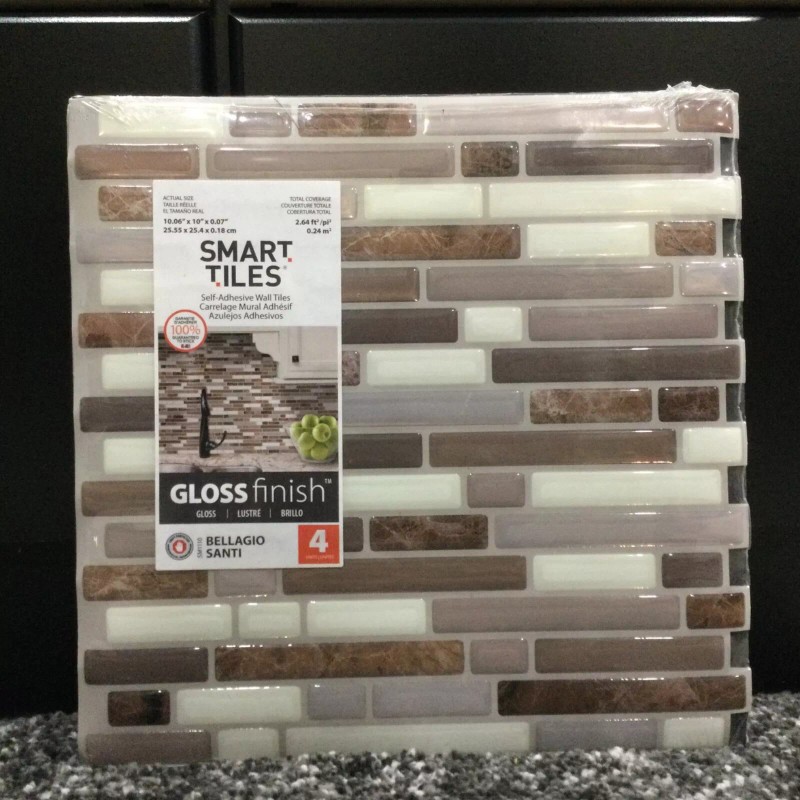 Smart Tiles Bellagio Santi 10.06"X 10" Vinyl Peel & Stick