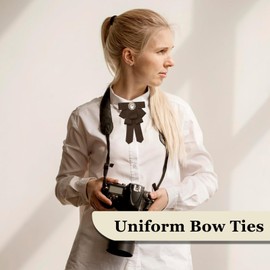 LHXzizizi Bow Ties for Women Men, Ribbon Rhinestone Bow Tie Adjustable Pre-Tied Bowtie for Women Girls School Party Wedding (Coffee)