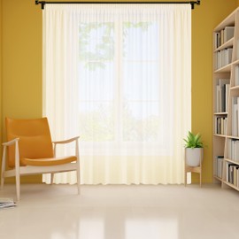 NATUR FUTURE Webstore Curtain Semi-Transparent with Ruffle Tape and Lead Tape Ends, White, in Various Sizes (H x W 130 x 400 cm)