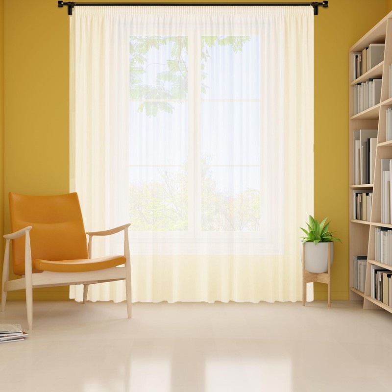 NATUR FUTURE Webstore Curtain Semi-Transparent with Ruffle Tape and Lead