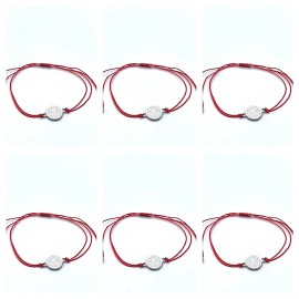 trendy Red String Saint Benedict Medal Bracelet Adjustable 6in-10in Religious Pack x12