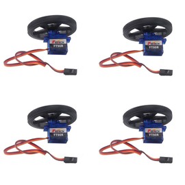 Stemedu 4 Sets Mini 9g Digital Servo, 360 Degree Continuous Rotation FT90R Servo, Micro RC Servos with Wheels for Micro:bit Robot 6V 1.5KG