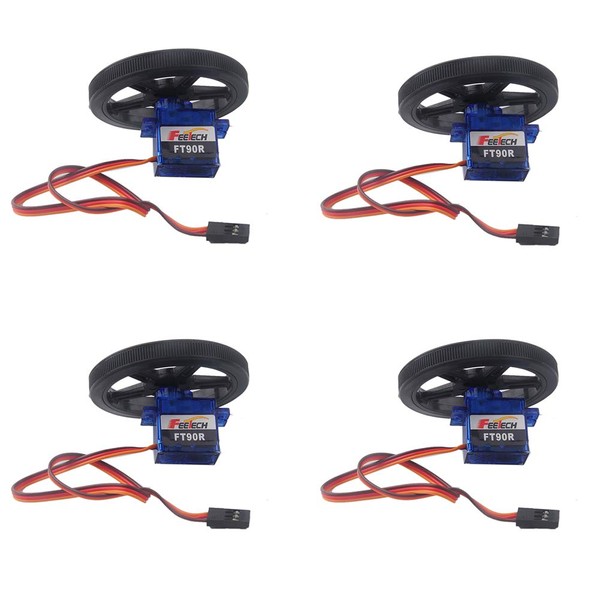 Stemedu 4 Sets Mini 9g Digital Servo, 360 Degree Continuous