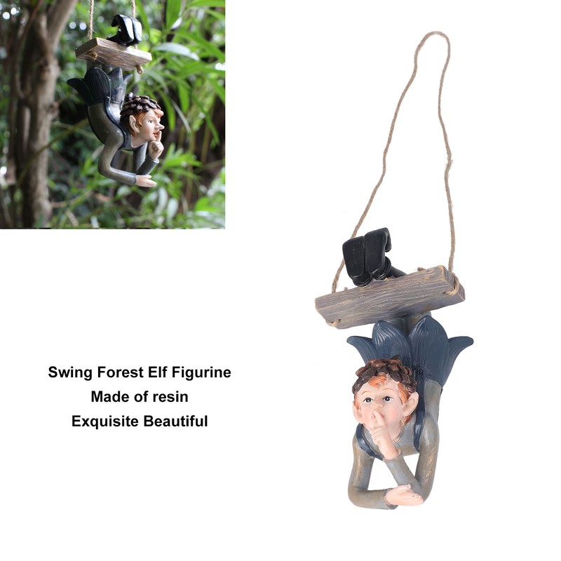Swing Forest Elf Figurine Resin Exquisite Elf Hanging Statue Tree