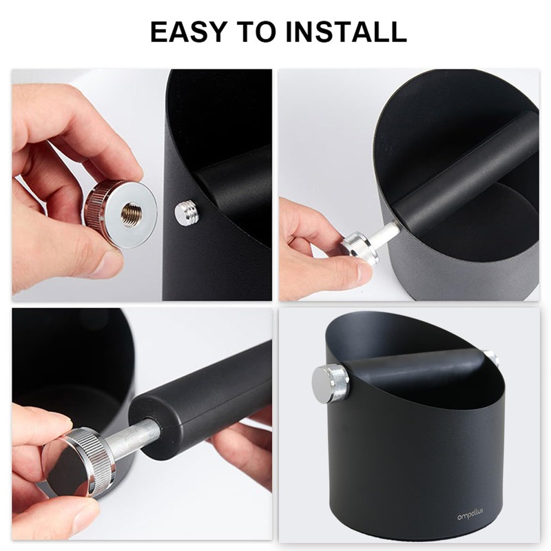 Ompellus Espresso Knock Box, Large Capacity & Non-Slip Base Coffee