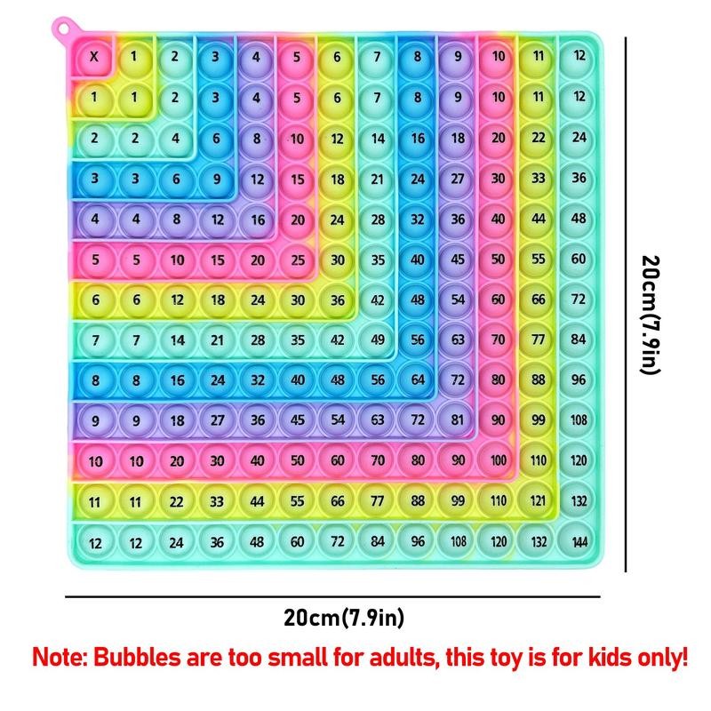 Multiplication Addition Practice Math Pop Fidget Board Game, Push Bubbles