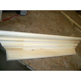 "Handmade" SOLID PINE 42 INCH WALL SHELF / MANTEL WITH CROWN MOLD WRAP, HANGING HARDWARE