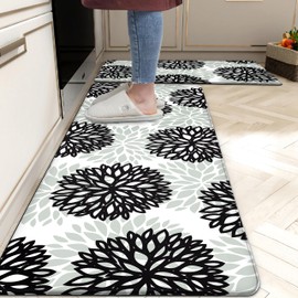 Kitchen Mats Set of 2 Cushioned Anti Fatigue Kitchen Rugs Non Slip Waterproof Kitchen Runner Memory Foam Kitchen Floor Mat Comfort Standing Mat for Sink,Office,Laundry
