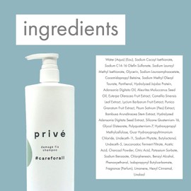 Privé Damage Fix Shampoo – Repair and Strengthen Damaged, Dull or Over Processed Hair from Within – Natural Ingredients – Vegan Cruelty-Free Color-Safe Shampoo (33.8oz)