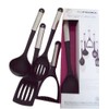5 Piece Nylon Black Kitchen UTENCIL Tool Set LADLE Masher