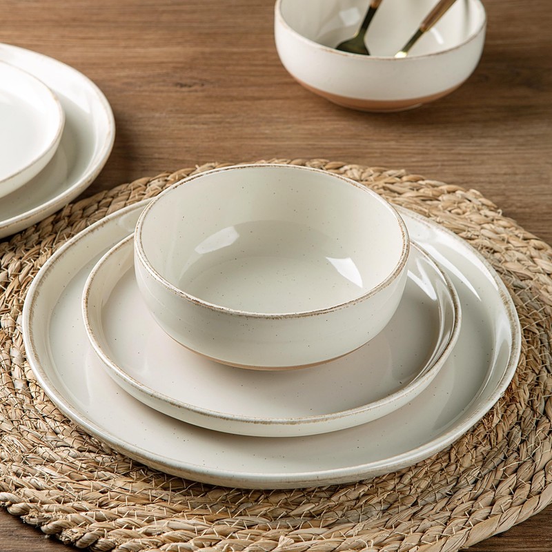AmorArc Ceramic Dinnerware Sets for 4, 12 Pieces Handpainted Plates