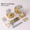 Bak Bo Crystal Door Knobs Interior Brushed Gold Glass Door