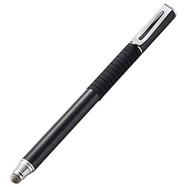 Elecom P-TP2WY01BK P-TP2WY01BK Stylus Pen 2-Way [Conductive Fiber Type & Disc Type] (Replacement Tip Included) Black