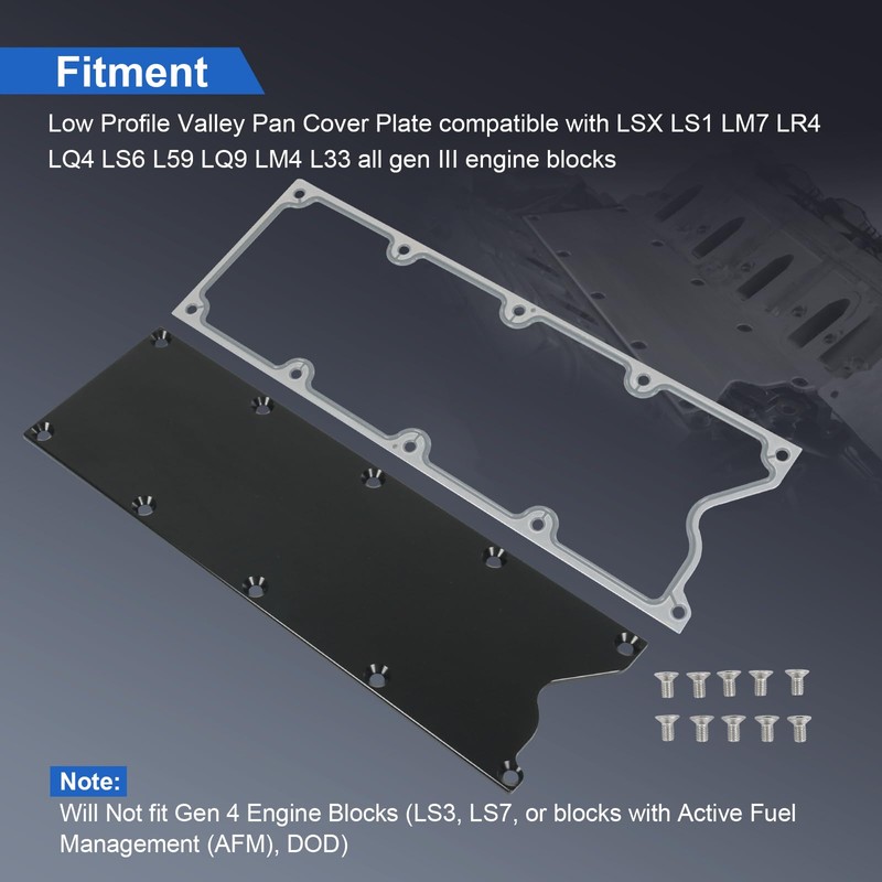 LS Gen 3 Valley Pan Cover Plate Low Profile with