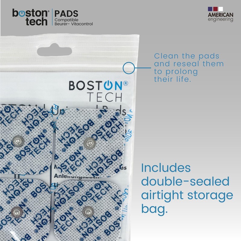 Set of 20 Boston Tech Electrodes, 5x5 cm. Supersoft Reusable