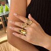 LOOKLITE Chunky Gold Silver Rings Set for Women,Unique Irregular Stacking