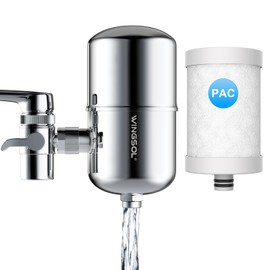 WINGSOL WINGSOL Stainless Steel Water Filter for Sink Faucet, NSF/ANSI 42 & 53, 360° Rotating Tap Purifier Reduces PFAS, Lead, Chlorine & Microplastics, 350 Gallons Long-Lasting for Kitchen & Bathroom