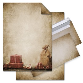 Logbuch-Verlag 50 x Nostalgic Christmas Writing Paper + 50 Envelopes - Christmas Paper for Christmas Greetings Business Letter DIN A4