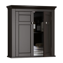 Spirich Bathroom Cabinet Wall Mounted, Hanging Bathroom Storage Cabinet Over Toilet, Medicine Cabinet with Doors and Shelves (Espresso)