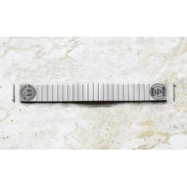 NICKSTON Germany Symbols Engraved Band Compatible with Garmin Venu 2 Vivoactive 4 and Forerunner 255 Music Silver Stainless Steel Strap S-DES (6" (152mm) Wrist Size)