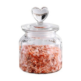 ECYC 650 ml Clear Glass Jar with Lovely Heart-Shaped Handle, Food Storage Jar, Perfect for Coffee Beans, Nuts, Cookies, Spices, Candy, Sugar, Tea