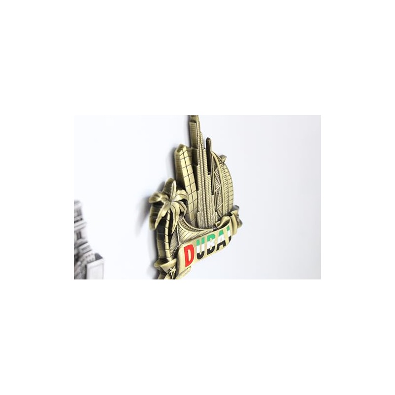 Dubai (UAE) - 3D Metal Fridge Magnet for Kitchen Refrigerator