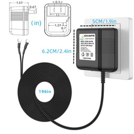 Black Video doorbell Special Power Transformer,18V500MA doorbell Power Adapter, Compatible with Ring, Nest, Eufy, Wyze, Arlo Wireless Video doorbell (with 196in Cable)
