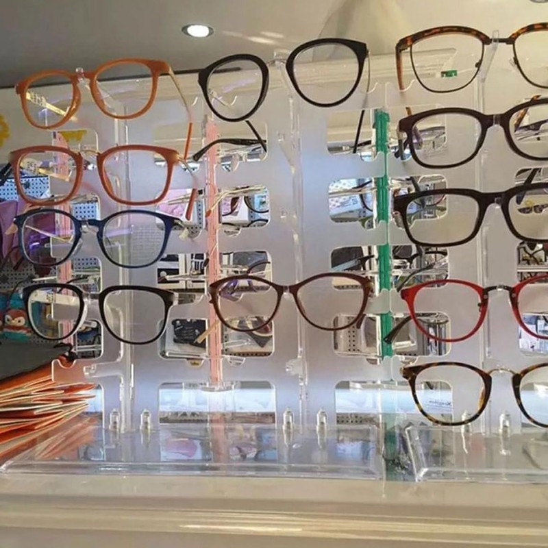 Gafas de sol Rack Acrílico Dos vasos de dos filas