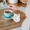 UPKOCH Mini Ceramic Cat Creamer Pitcher with Handle, 1.69oz/50ml White
