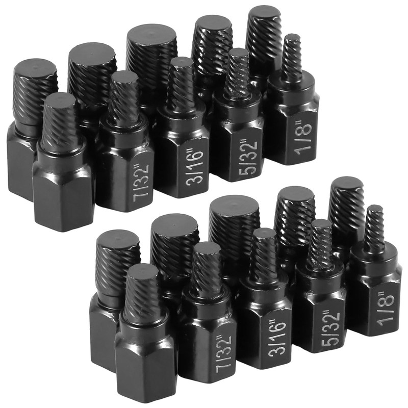 20Pcs Damaged Screw Extractor Set Alloy Steel Broken Screw Removal