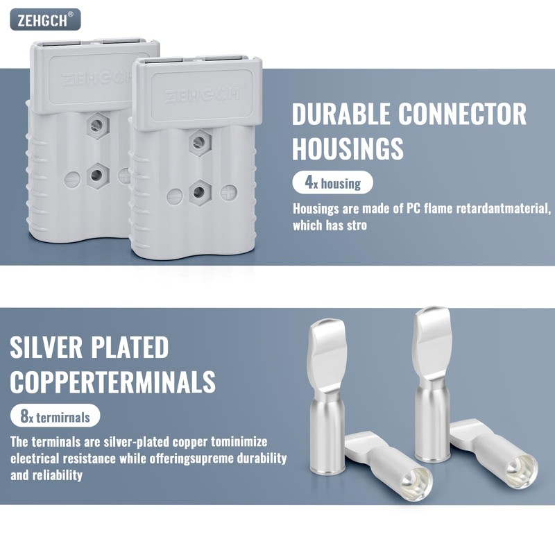 ZEHGCH 350Amp 600V Battery Cable Quick Connect/Disconnect Connector Plug Kit