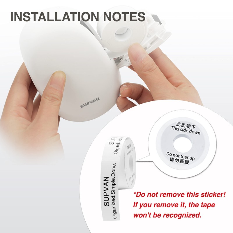 SUPVAN E10 & E11 & E16 Label Maker Tape, 15mm