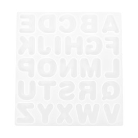 Ciieeo Molde De Silicona Letras para Resina Flexible 22.7X21X0.2 Pulgadas Molde De Alfabeto para Colgantes Llaveros Joyas Artesanías DIY