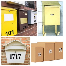 Black Vinyl Numbers Stickers 3 Inch Self Adhesive - Mailbox Numbers Sticker for Mailbox, Signs, Window, Door, Cars, Trucks, Home, Business, Address Number (4 Sets, 84 Pieces)